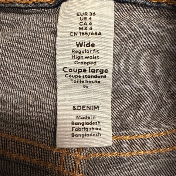 H&M &Denim High-Waisted Wide-Leg Jeans – Size 4 (Y2K Baggy Fit) - Picture 8 of 9